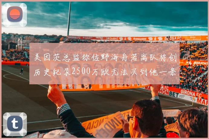 美因茨总监称佐野海舟若离队将创历史纪录2500万欧无法买到他一条腿